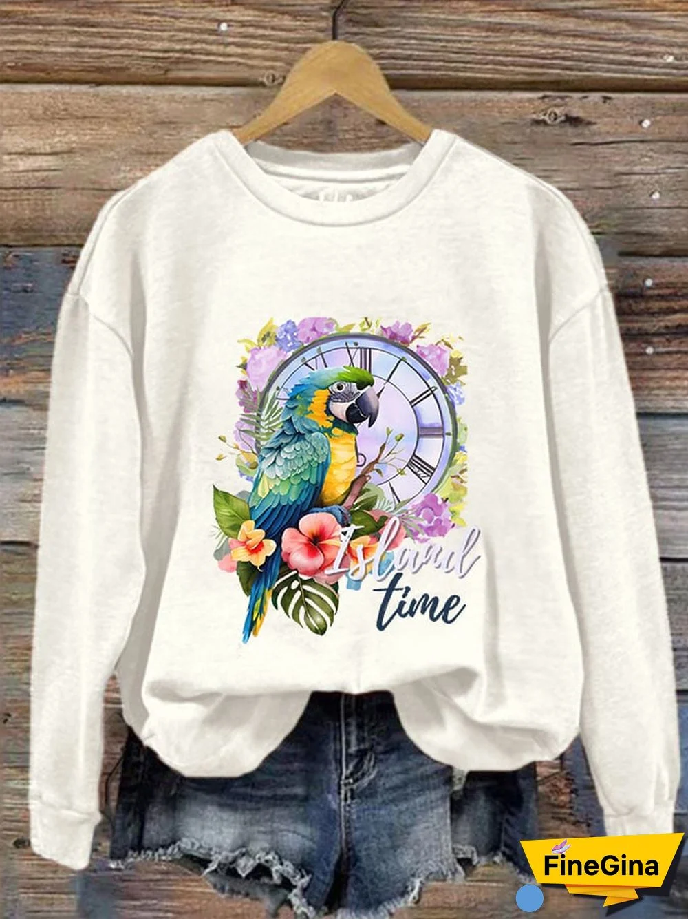 Women's Retro Parrothead Graphic Sweatshirt