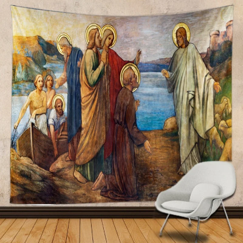 Vienna Christian Church Tapestry Home Boho Decor Witchcraft Wall Art Mural Drop Wall Cloth Christ Lord Angel Wall Tapestry