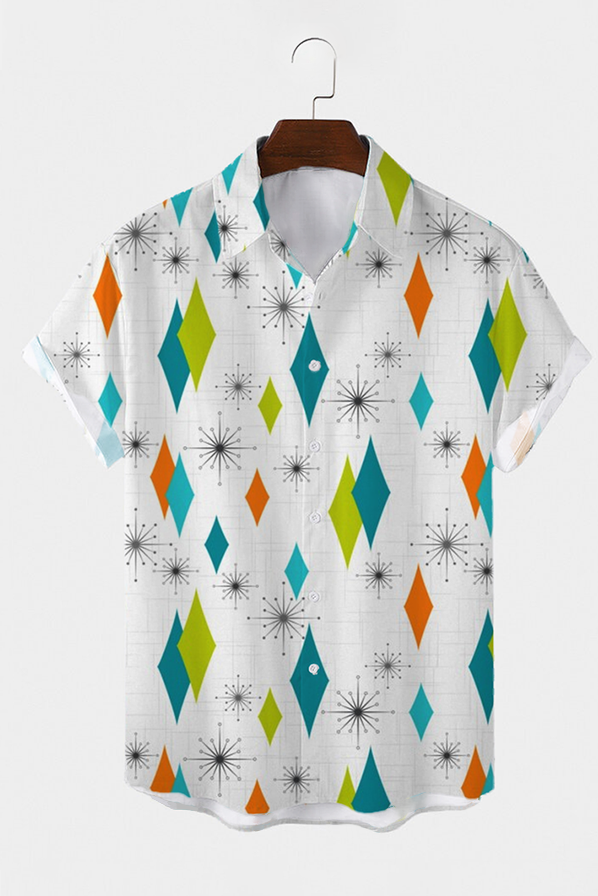 Tiboyz Multicolored Diamond Short Sleeve Shirt