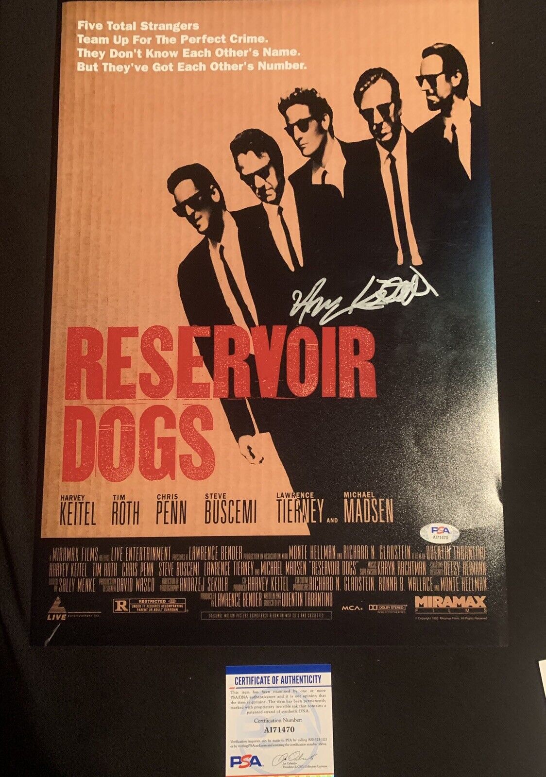 harvey keitel signed 12x18 Photo Poster painting Pic reservoir dogs Psa Coa Auto