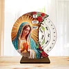 Our Lady Butterfly Diamond Painting Unique Wooden Rotating Calendar for Home