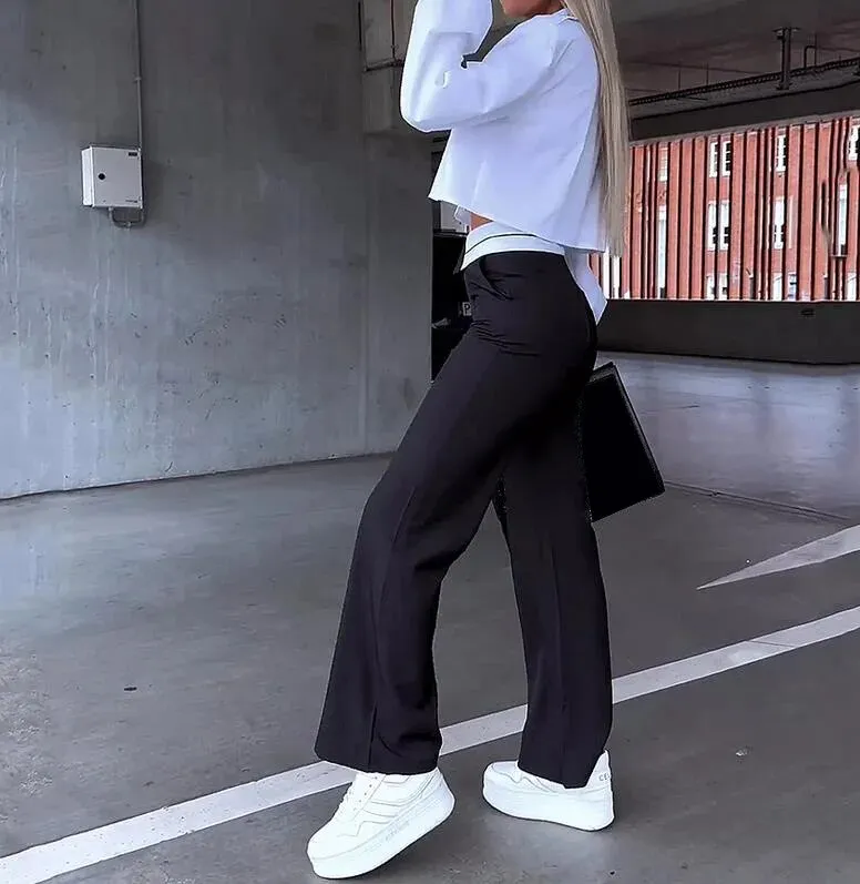 Uveng Lady Women's Pant Sets 2 Pieces New Holiday Style Short Blazers Coat + Straight Pants Suit 2023 Spring Womens Outfits