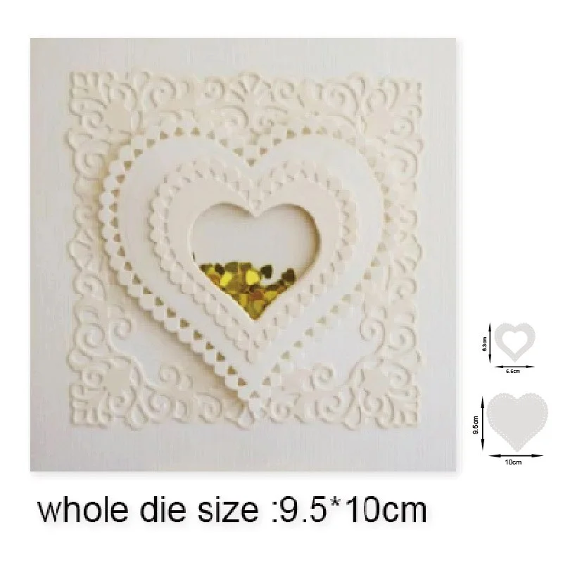 2021 New Craft Dies Heart Frame Metal Cutting Dies Cut Die Mold Decoration Scrapbook Dies Knife Mould Blade Punch Stencils Dies