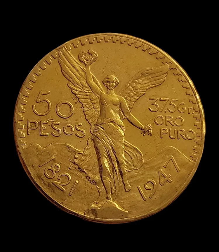 1821 & 1947 Mexican 50 Pesos Gold Coins. 37.5 Gram