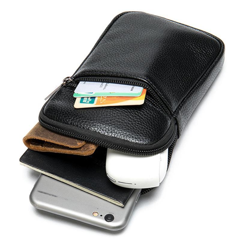 Men's Soft Leather Crossbody Bag Mini Shoulder Bag Waist Bag