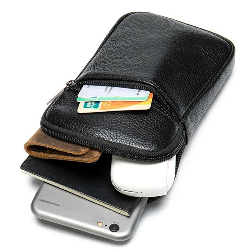 Men's Soft Leather Crossbody Bag Mini Shoulder Bag Waist Bag