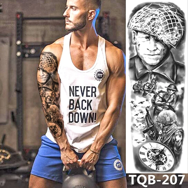 Waterproof Temporary Tattoo Sticker Totem Mechanical Full Arm Large Size Sleeve Tatoo Fake Tatto Flash Tattoos For Men Women