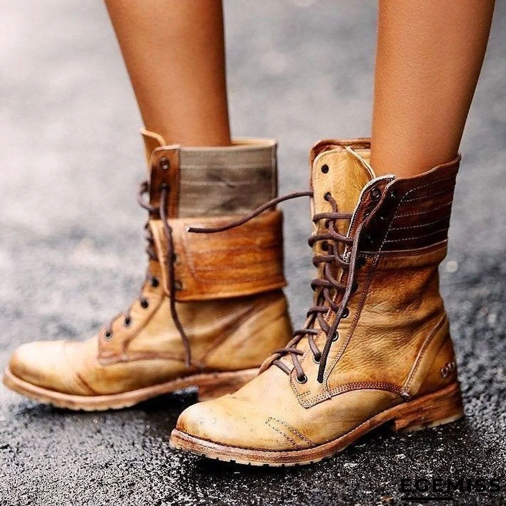 Winter New European and American Fashion Round Head Low Heel Cross Strap Women's Martin Boots | EGEMISS