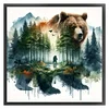 Watercolor Forest Bear-11CT Stamped Cross Stitch 50*50cm/19.69*19.69in
