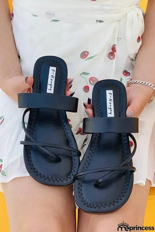 Flat Strappy Slipper Sandals