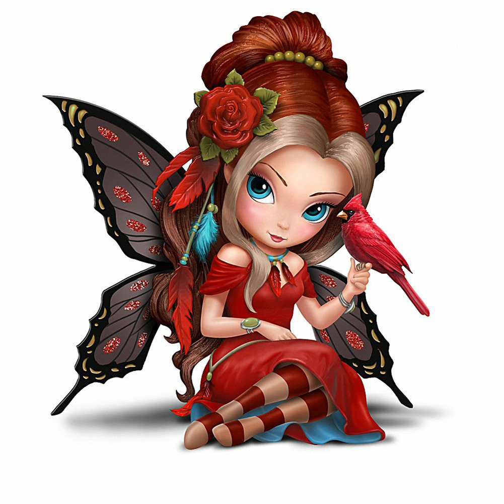 

40*40CM - Round Drill Diamond Painting - Flower Fairy, 501 Original