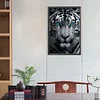 (Grande Taille) Tigre blanc avec des yeux bleus-partiel ab rond diamant peinture-40 * 60cm