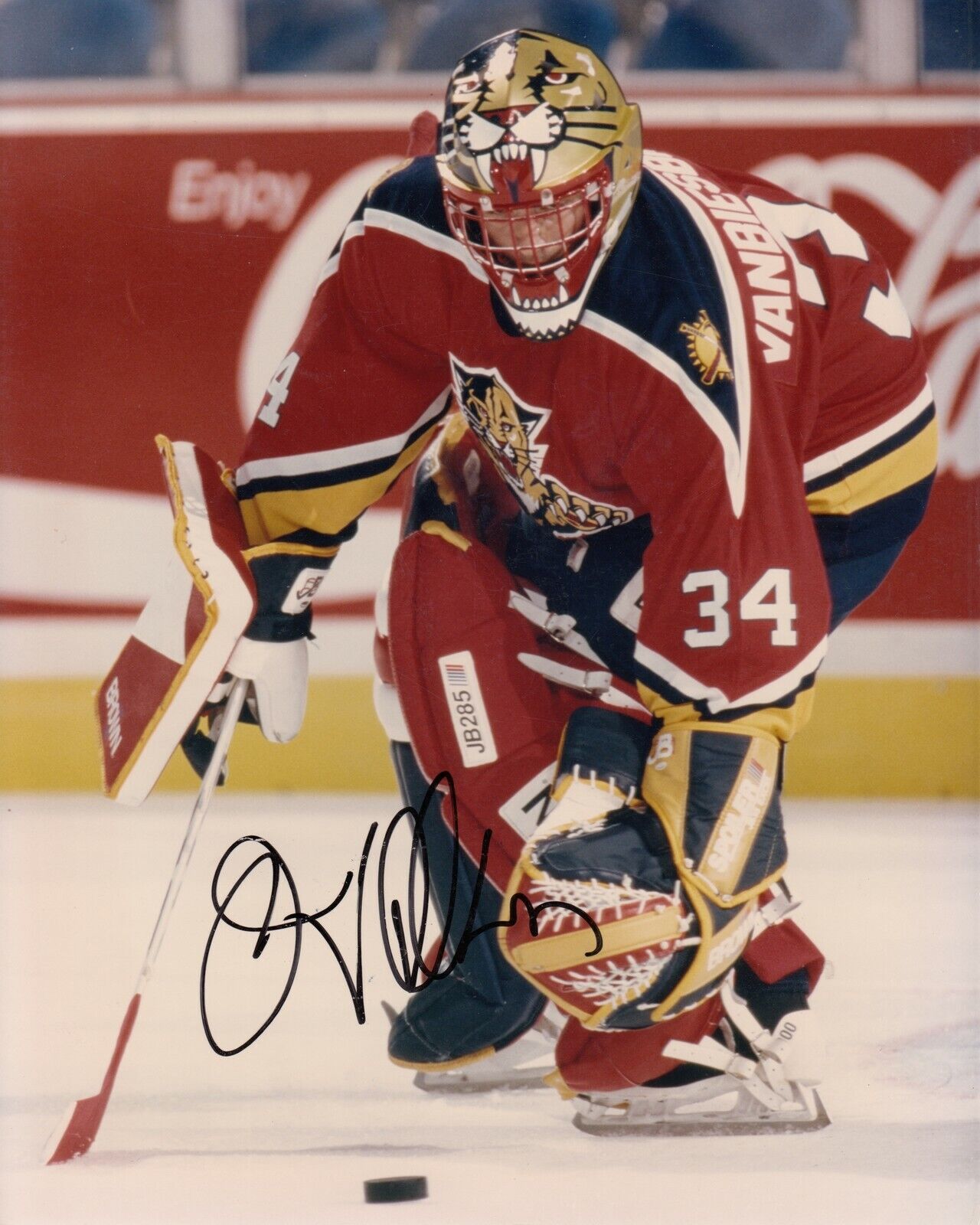 John Vanbiesbrouck #0 8x10 Signed Photo Poster painting w/ COA Florida Panthers