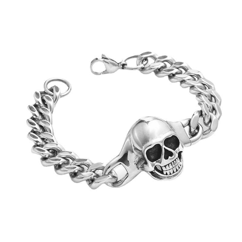 Hip-Hop Vintage Style Skull Titanium Steel Plating Men’s Bracelets Men Chain Bracelets