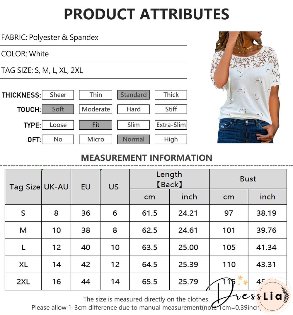 Women Heart Print Lace Patchwork Tops Short Sleeve Blouses Round Neck Summer Ladies Shirts Elegant Female Streetwear Blusa D30