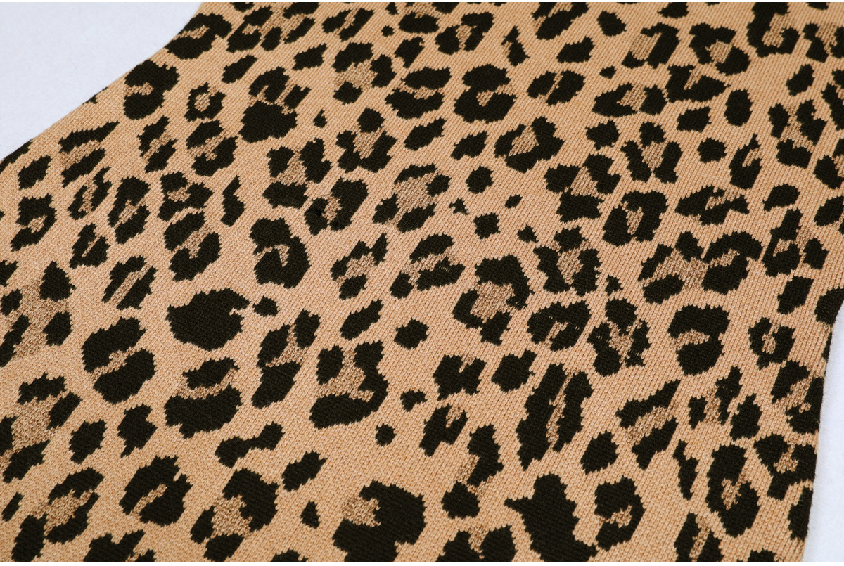 Summer Socialite Quality Leopard Print Fil Lumiere Weave Sleeveless Sling Dress