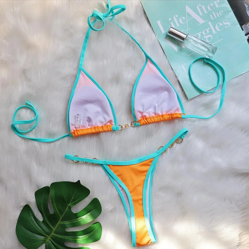 Uveng Uveng Style 2023 Web Celebrity Sexy Bikini Quilting Metal Accessories