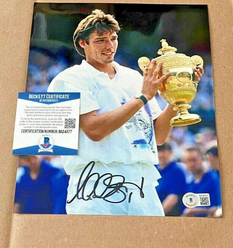 MICHAEL STICH SIGNED 1991 WIMBLEDON 8X10 TENNIS Photo Poster painting BECKETT CERTIFIED BAS