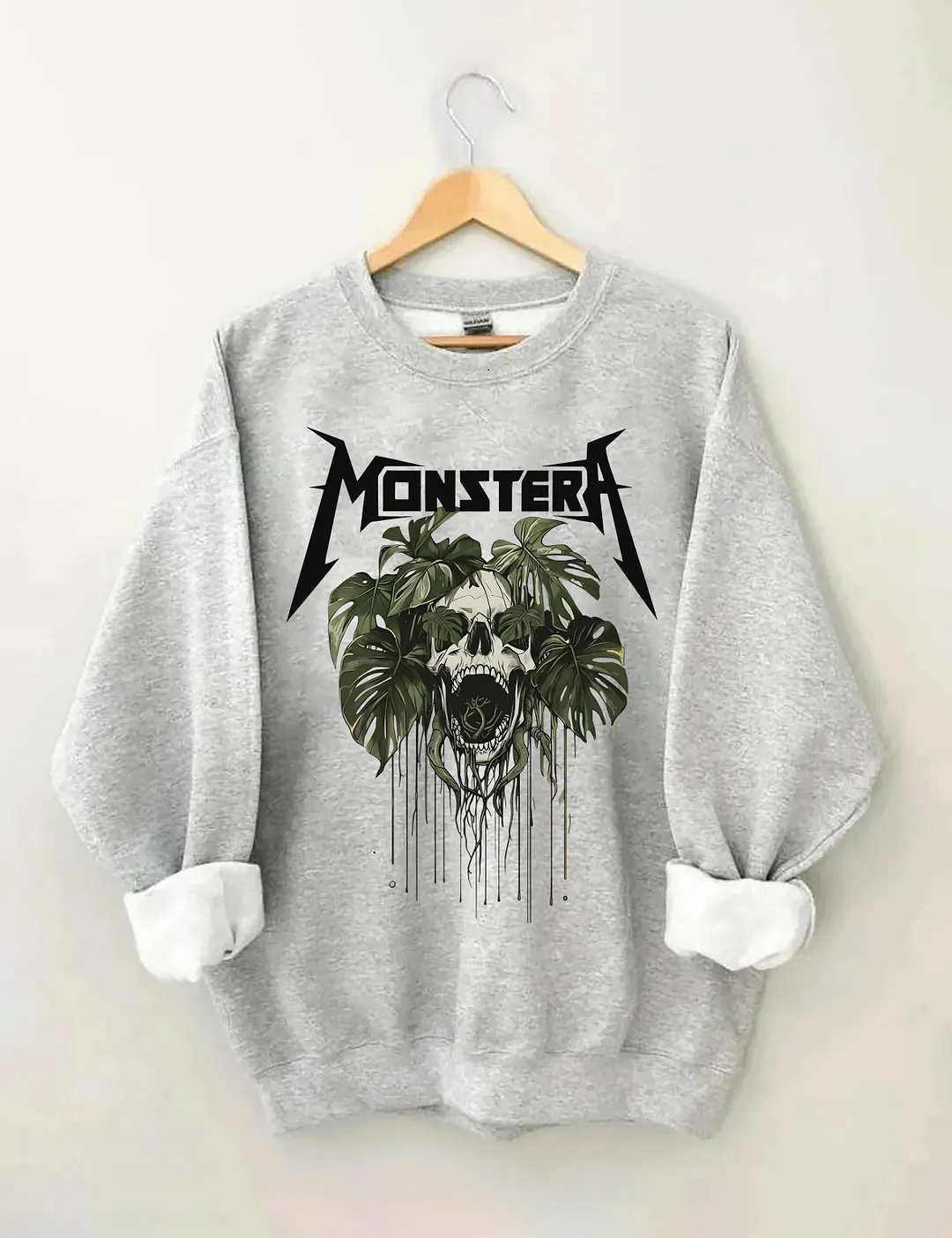Monstera Skull Sweatshirt