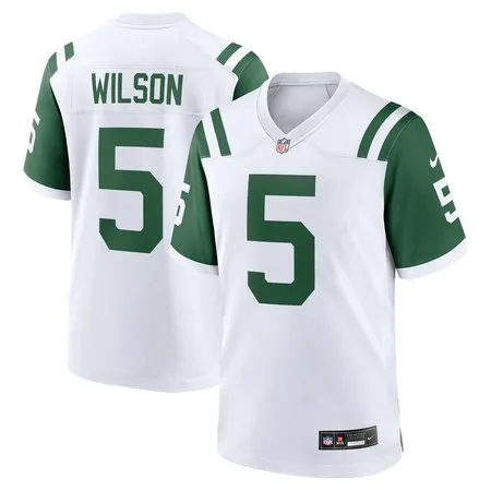 Men's New York Jets Garrett Wilson  White Classic Alternate Game Jersey