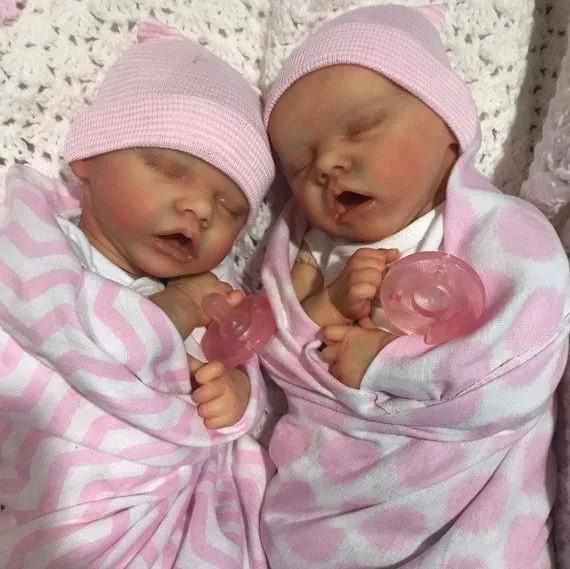 17'' Real Lifelike Twins Sleeping Reborn Baby Doll Girls Jorge and Tina, Beautiful Baby Gift 2023 -Creativegiftss® - [product_tag] RSAJ-Creativegiftss®