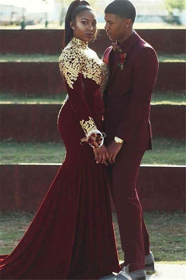 Burgundy High Quality Prince Suit For Groom With Notched Lapel | Ballbellas Ballbellas