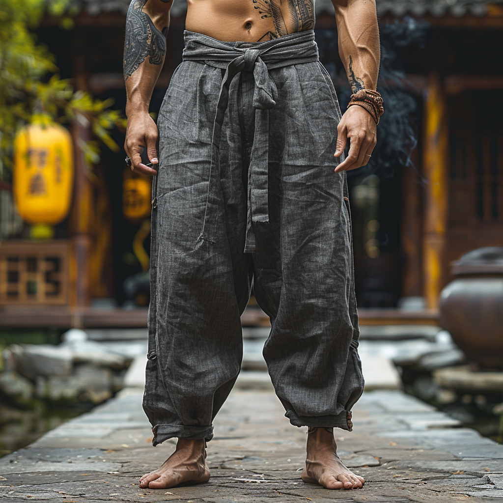 Simple Loose Men's Linen Pants Comfortable And Breathable Linen Pants