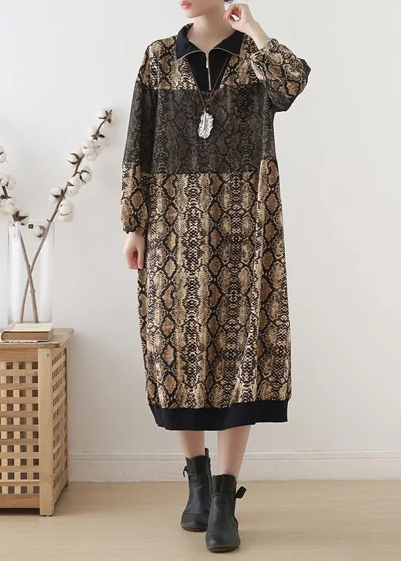 For Work yellow Leopard Sweater outfits DIY zippered Tejidos fall knitted dress
