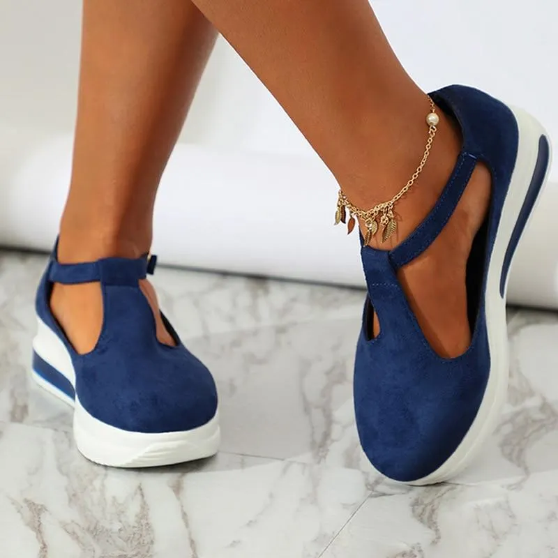 Flat Shoes 2021 New Round Toe Ladies Platform Sandals Casual Shoes Cute Female Vulcanized Shoes Outdoor Shoes Wear-resistant