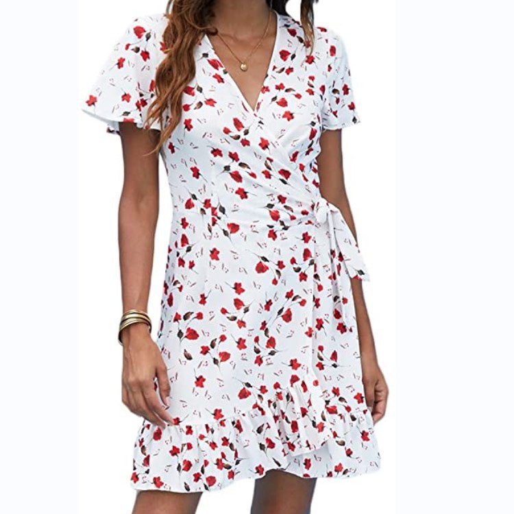 Women's Elegant Slim Floral Printed Casual Dress