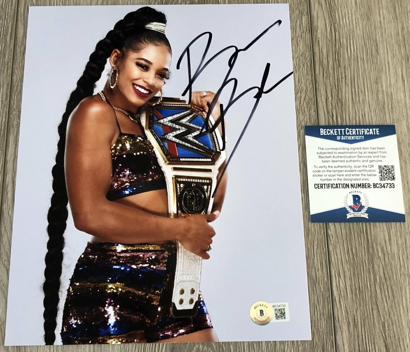 BIANCA BELAIR SIGNED AUTOGRAPH WWE RAW EST 8x10 Photo Poster painting w/PROOF & BECKETT BAS COA