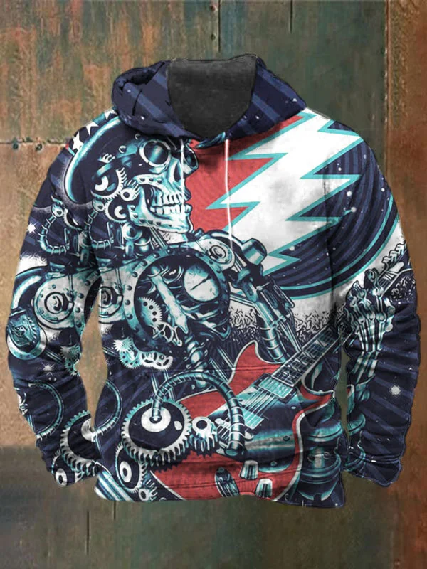 Unisex Skull Print Heavyweight Hoodies