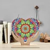  5D DIY Special Shape Diamond Painting Wooden Heart Shape Desk Ornament Decor Kit