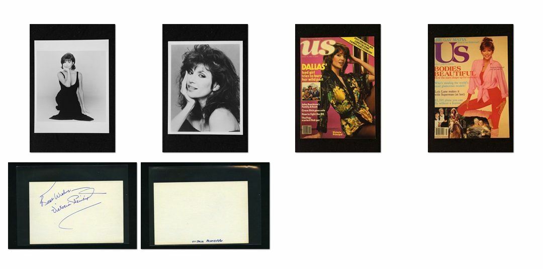 Victoria Principal - Signed Autograph and Headshot Photo Poster painting set - Dallas