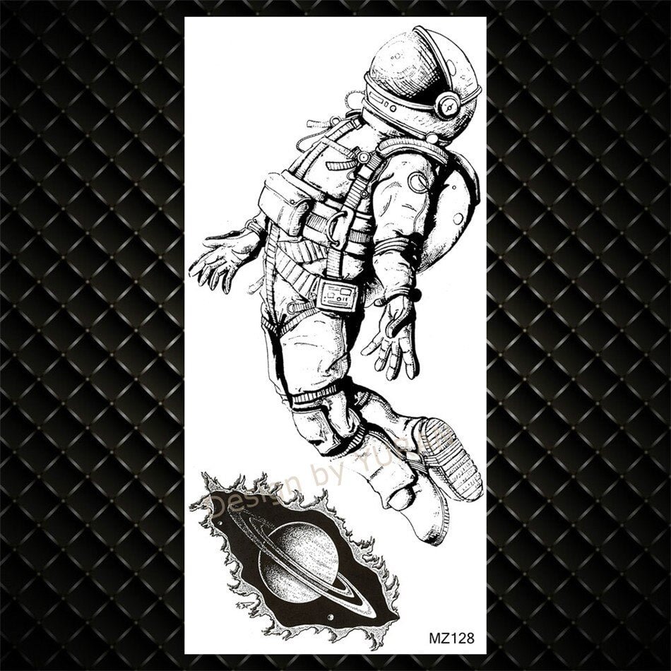 Universe Fake Outer Space Temporary Tattoos For Kids Men Women Watercolor Tattoo DIY Planet Realistic Body Tatoos Star Moon