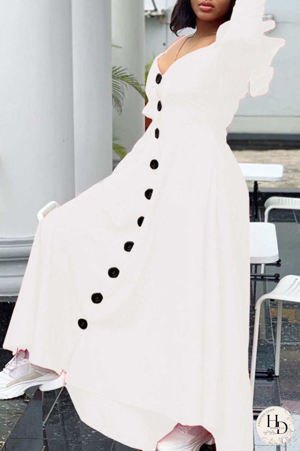 Red Casual Sweet Solid Split Joint Buckle Flounce Spaghetti Strap Sling Dress Dresses