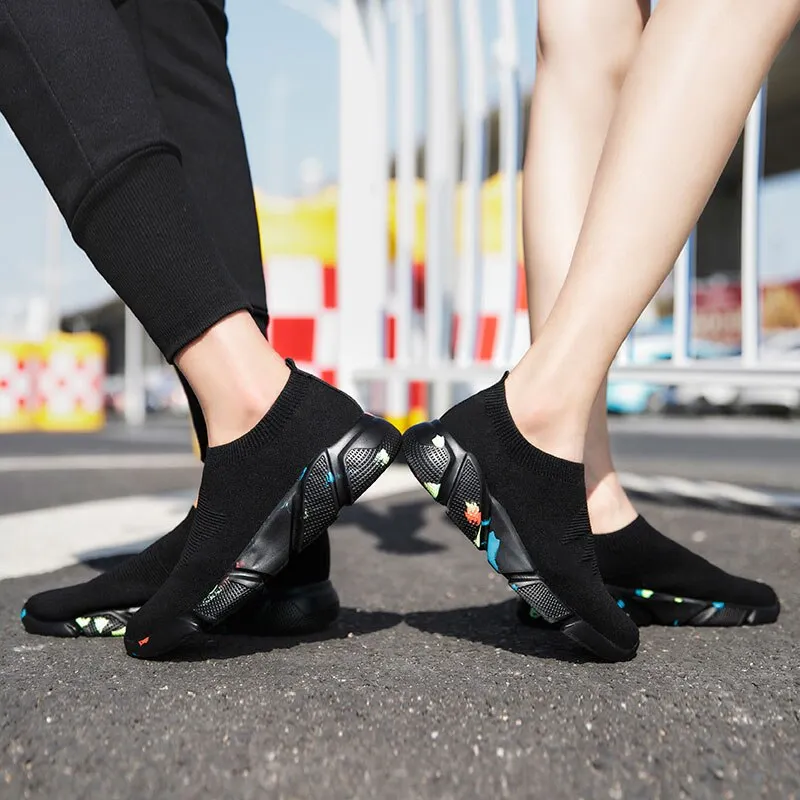 MWY Women Casual Shoes Breathable Knit Mesh Socks Sneakers Unisex Zapatilla Mujer Outdoor Walking Shoes Women Trainers Plus Size
