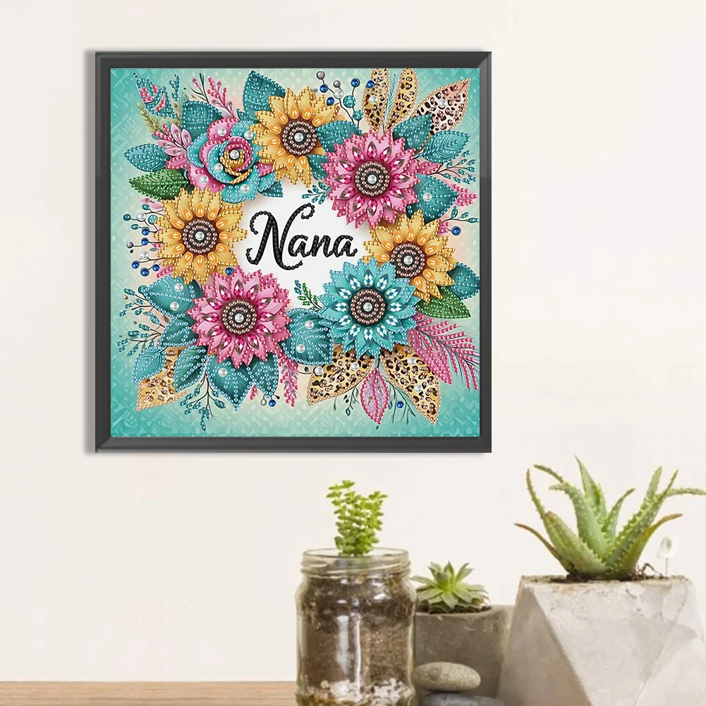 Diamond Painting - Partial Special Shaped Drill - Sunflower Wreath(Canvas|30*30cm)
