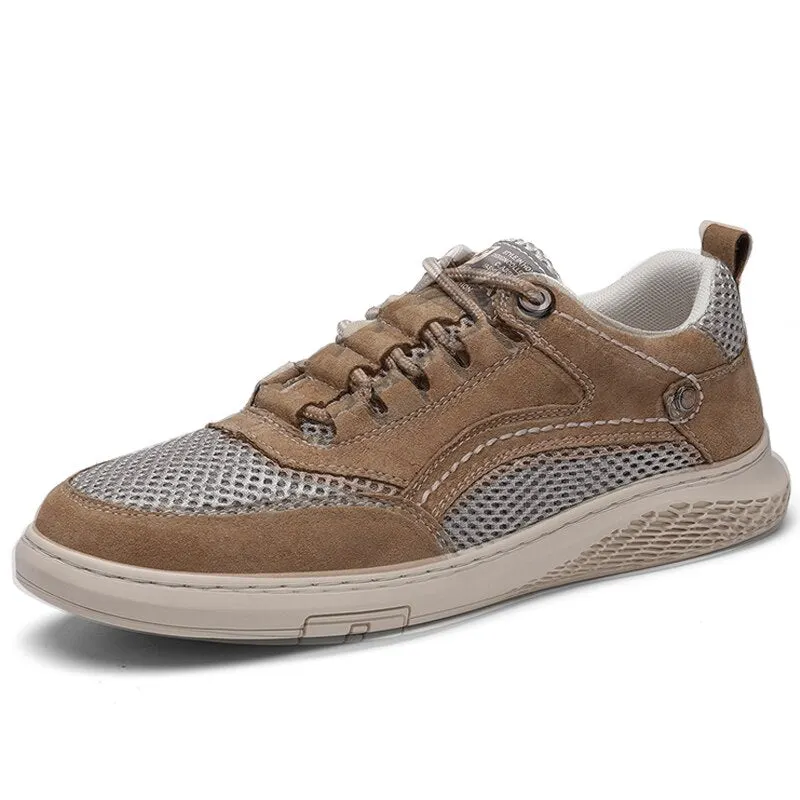 Classic Men's Casual Shoes Cow Genuine Leather Breathable Men's Sneakers Leather Outdoor Non-slip Men's Moccasins Men's Shoes