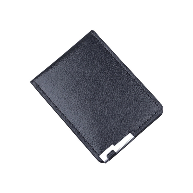 Men’s Solid Color Pu Leather Open Card Holders