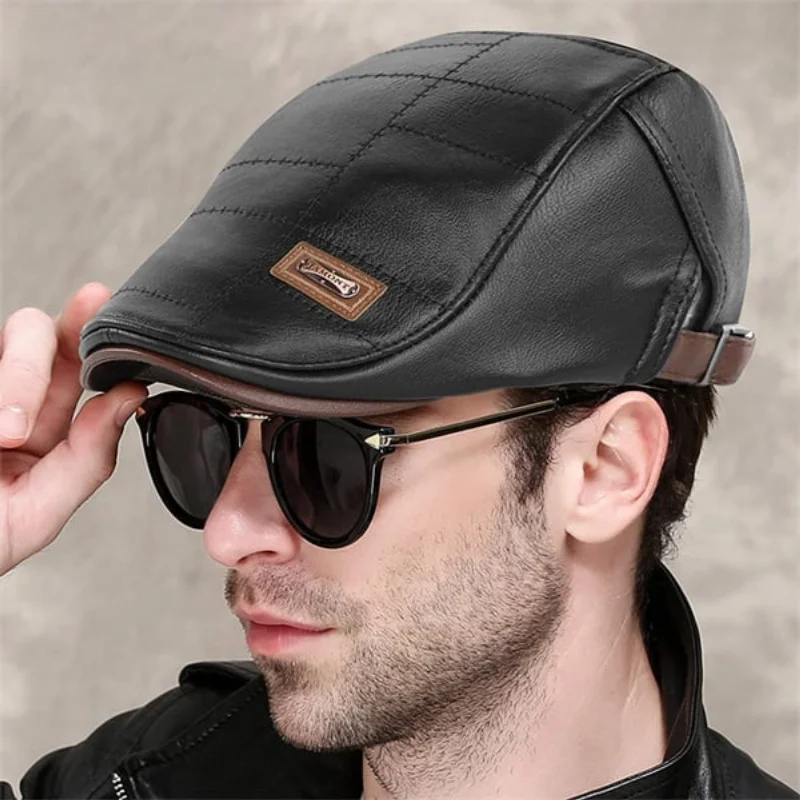 Nuovo berretto in pelle di tendenza