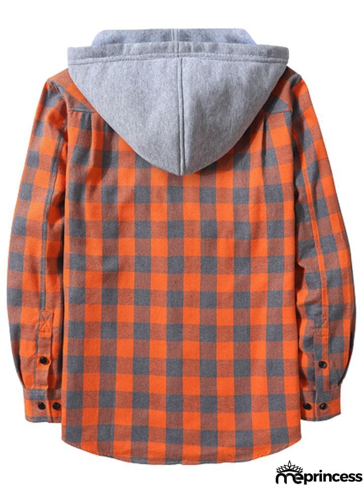 Spring Autumn Men's Trendy Plaid Hoodies