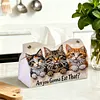 (24cm)Diamond Art Tissue Box Cover DIY PU Desktop Organizer Large(Cat)