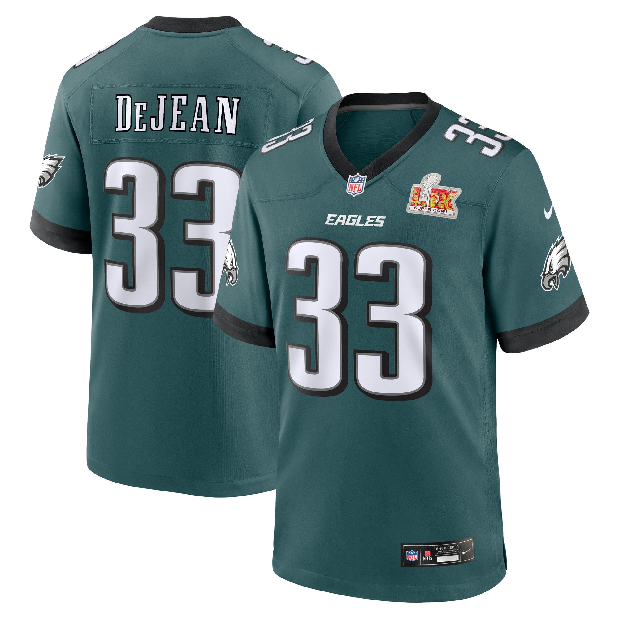 Philadelphia Eagles Cooper DeJean Midnight Green Super Bowl LIX Game Jersey mysite