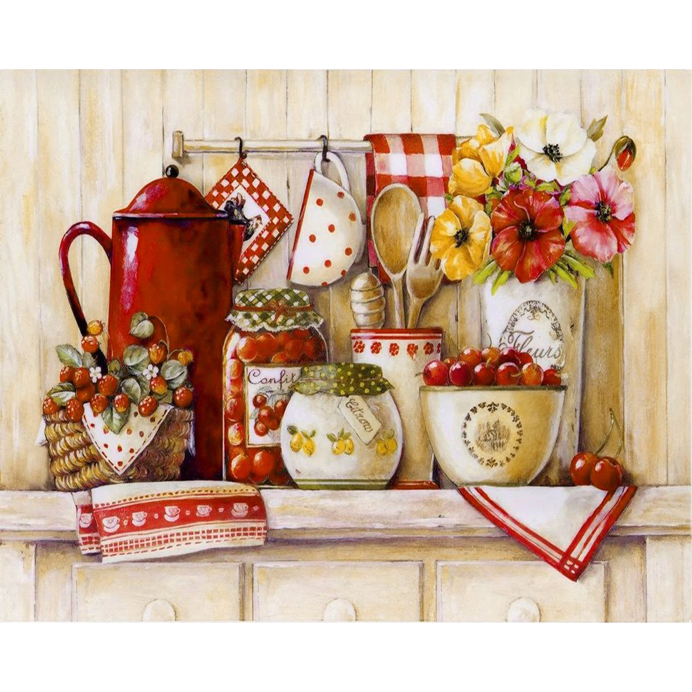 Small Kitchen Full 11CT Counted Canvas(40*50cm) Cross Stitch