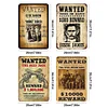 4pcs - Wanted - Vintage Metal Signs(8*12Inch) 