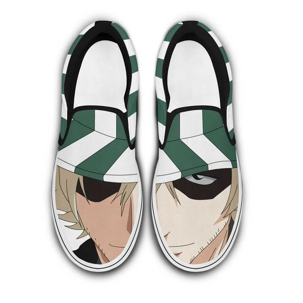 Kingofallstore - Kisuke Urahara Slip-On Shoes Canvas Custom Anime Bleach Shoes