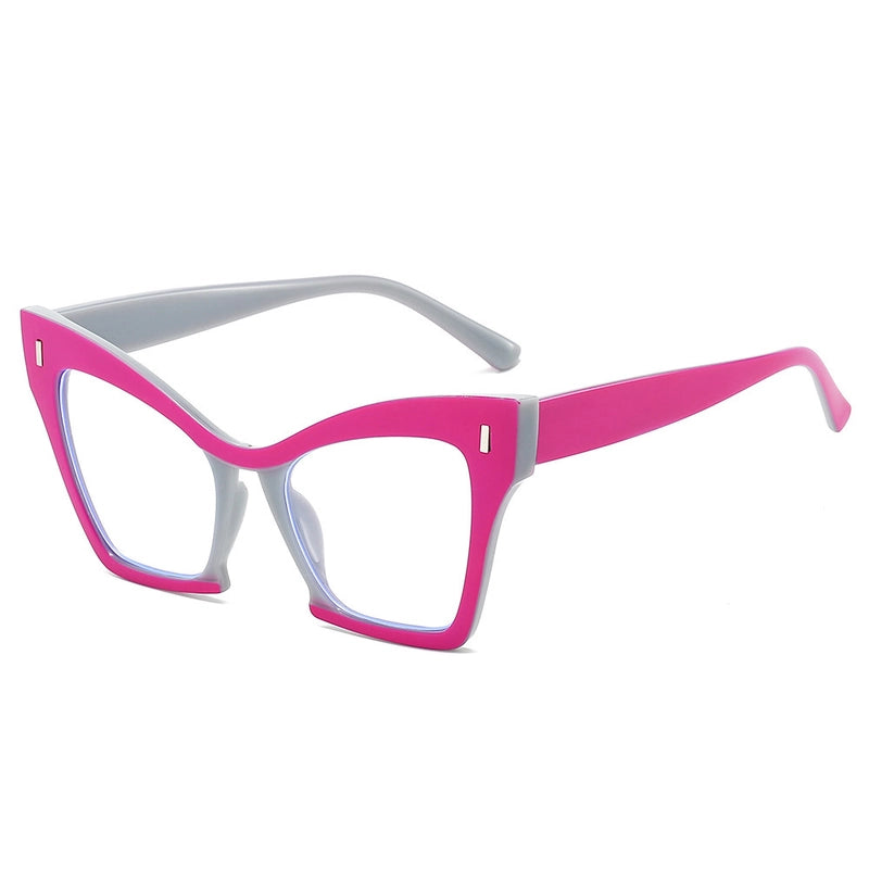 New Fashion Personalized Cat Eye Spectacle Frame Trend Multicolor Large Frame Casual Optical Glasses