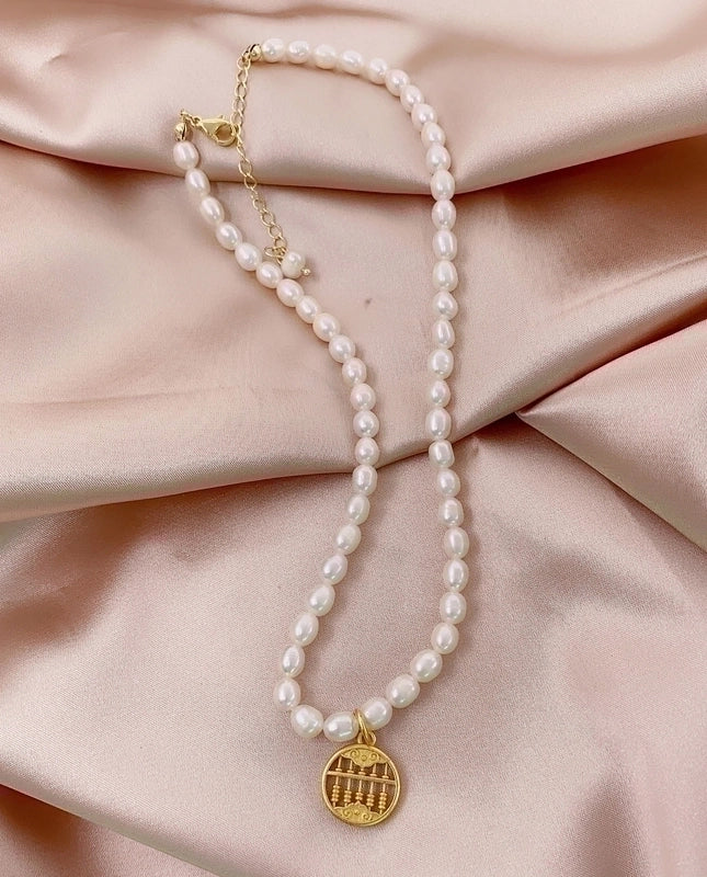 Alloy Freshwater Pearl Copper Fashion Solid Color Irregular Necklace