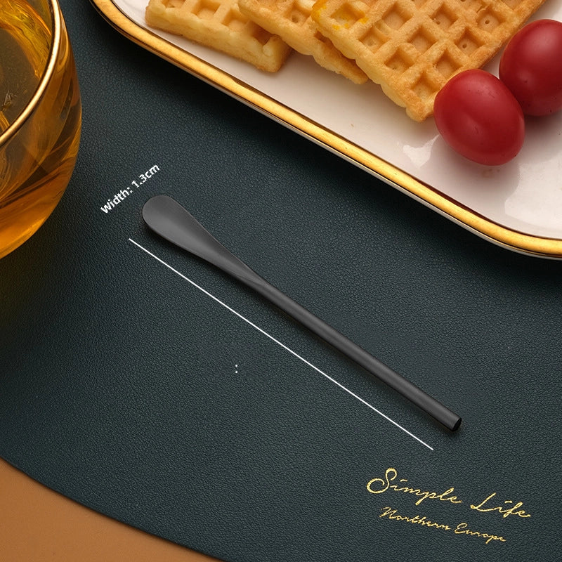 Japanese-style 304 Stainless Steel Long Handle Fruit Fork Coffee Mixing Spoon Small Spoon Dessert Ice Spoon Spoon Stir Stick